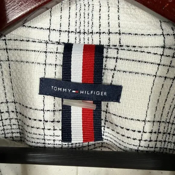 Tommy Hilfiger Blazer Size 4 Women black & white Plaid Lined Double Breasted - Picture 8 of 12